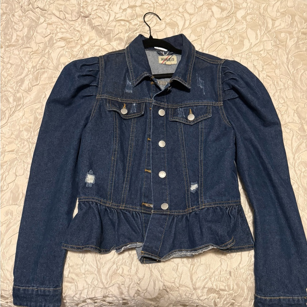 Peplum Jean jacket size large